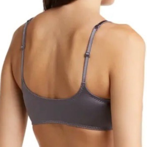 SKIMS Stretch Satin Scoop Neck Bralette Lot of 2 Armor Bronze XXS - Picture 5 of 12